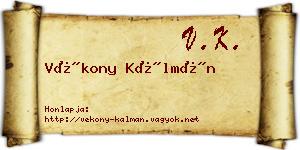 Vékony Kálmán névjegykártya